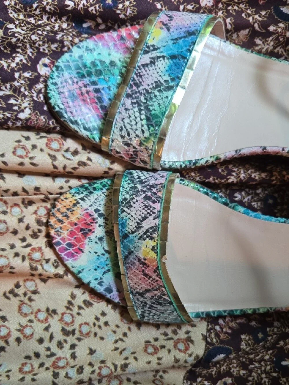 Stuart Weitzman Snake-Print Ankle-Strap Sandals